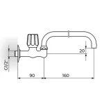 Zidni izliv 3/8" gornji izliv Fi 16 AF51U160 - Slika 2