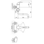 Baterija za kadu, lavabo švedska KING J341002 - Slika 2