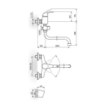 Baterija za kadu, lavabo Švedska PERLA JP341002 - Slika 2