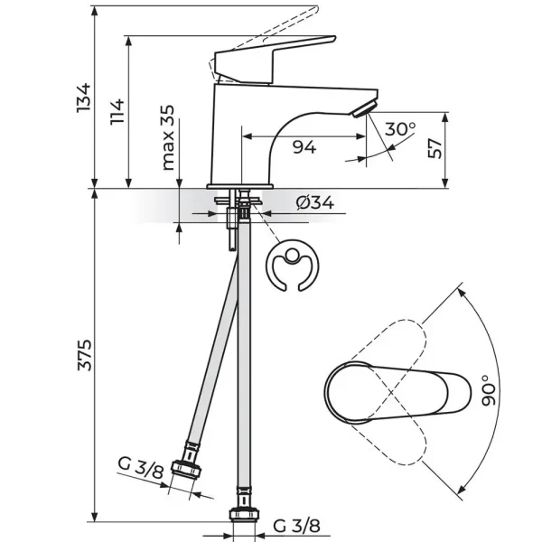Baterija za lavabo SMART JA301001 - Slika 2