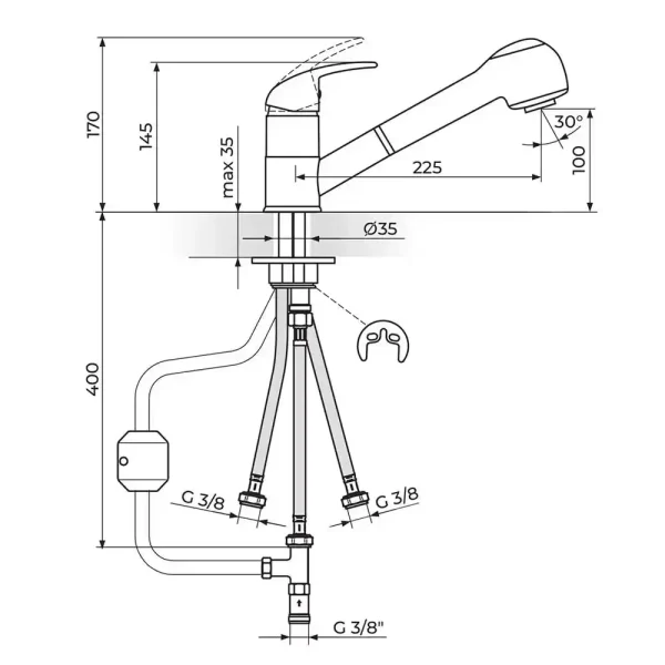 Baterija za sudoperu KING J385003 - Slika 2
