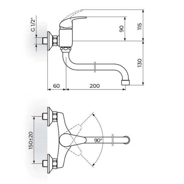 Baterija za sudoperu i lavabo PERLA JP322020 - Slika 2