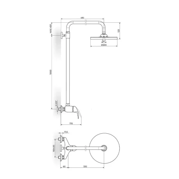 Baterija za tuš kadu KING J371252 - Slika 2