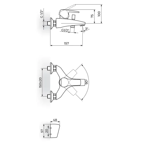 Baterija za kadu CUBO JC33101 - Slika 2