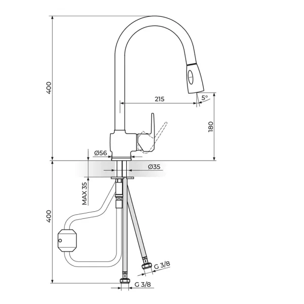 Baterija za sudoperu CUBO JC38501 - Slika 2