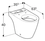 Geberit WC šolja za monoblok Icon S/P Remfree 200460000 - Slika 2