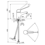 Baterija za lavabo lekarska KING J30L001 - Slika 2