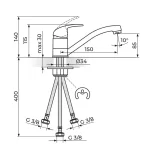 Baterija za lavabo - sudoperu PERLA JP381083 - Slika 2