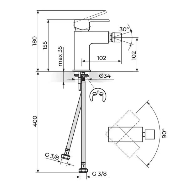 Baterija za bide QUADRO JQ39101B - Slika 2