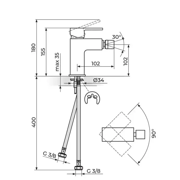 Baterija za bide QUADRO JQ39101W - Slika 2