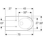 Geberit Konzolna WC šolja Selnova Comfort 70 500.261.01.1 - Slika 2