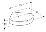 Geberit Umivaonik Selnova ugaoni 500.327.01.1 (59x56) - Slika 2