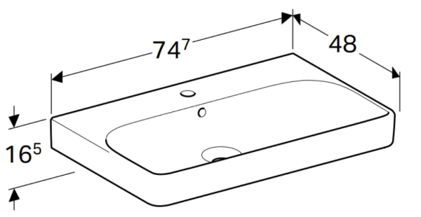 Geberit Umivaonik Smyle Square 500.249.01.1 (75x48) - Slika 2