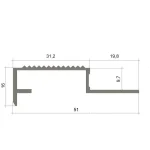 Aluminijumska stepenišna lajsna P1-00 srebrna (DLK122) - Slika 2