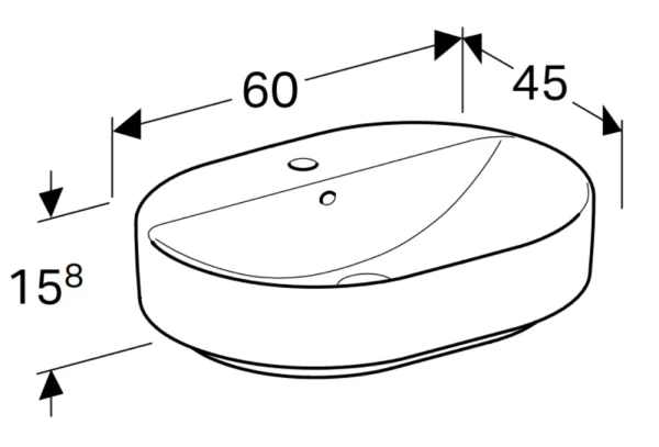 Geberit Nadgradni umivaonik Variform 500.777.01.2 (60x45) - Slika 2