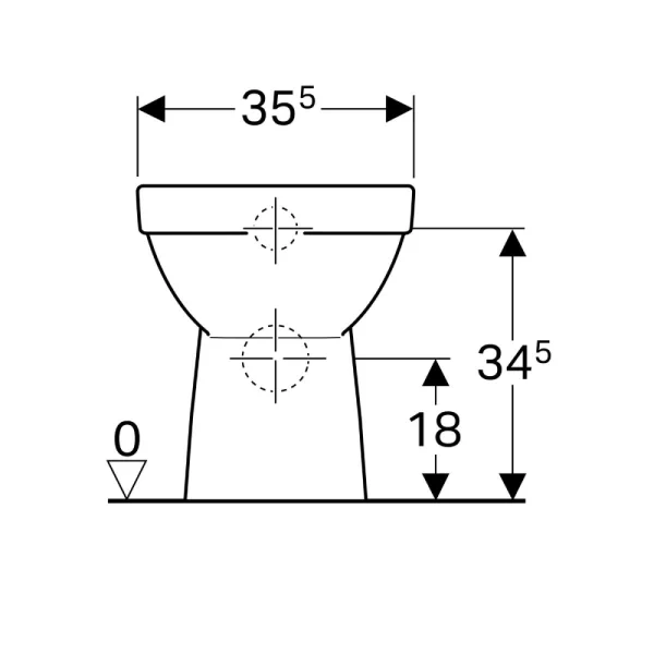 Geberit Konzolna WC šolja Selnova Square S/P, back to wall, Remfree 500.153.01.1 - Slika 2