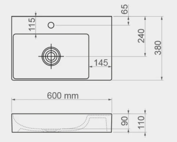 Umivaonik Infinity 6160 (60x38x11) - Slika 4