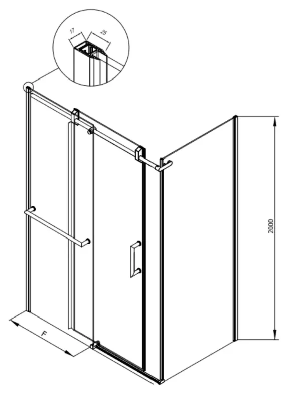 Tuš kabina VIRGO TK 120x80/K BLACK UNI 512950 - Slika 4