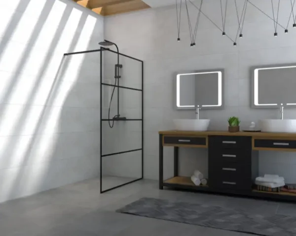 Walk-in COPEN MONTE 80x200 matt black ram 8mm staklo C-02-SB80 - Slika 2