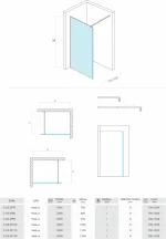 Walk-in COPEN PROJECT 120x200, 8mm staklo C-02-SP120 - Slika 2