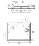 Tuš kada Alfa 120x90, sa oblogama i postoljem - Slika 3