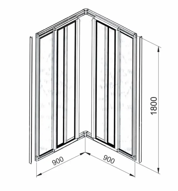 Tuš kabina Kocka 90x90x180 - Slika 2