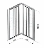 Tuš kabina Kocka 80x80x180 - Slika 2