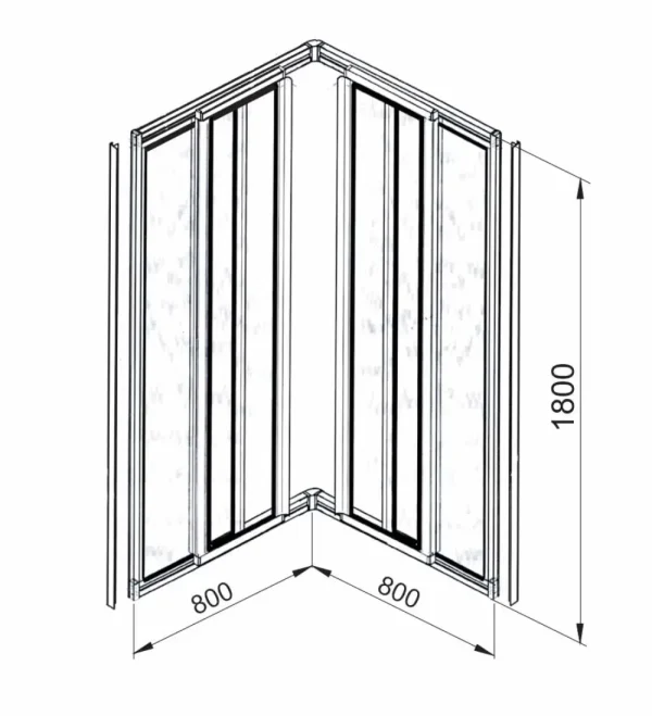 Tuš kabina Kocka 80x80x180 - Slika 2