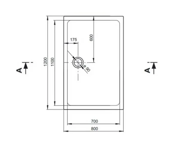 Tuš kada Saturn 120x80, bez obloga i postolja, sifon Fi90 - Slika 3