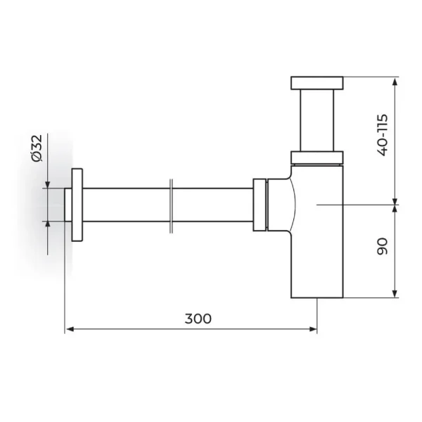 Sifon za lavabo - 5/4" - STOLZ WHITE  1200W - Slika 2