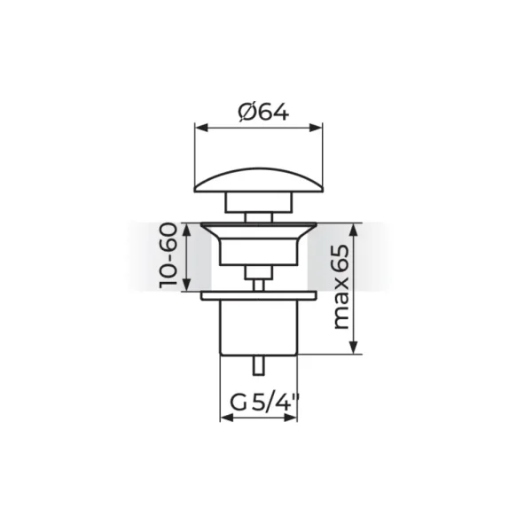 Odlivni ventil - 5/4" - klik-klak UNI - STOLZ WHITE  1245W - Slika 2