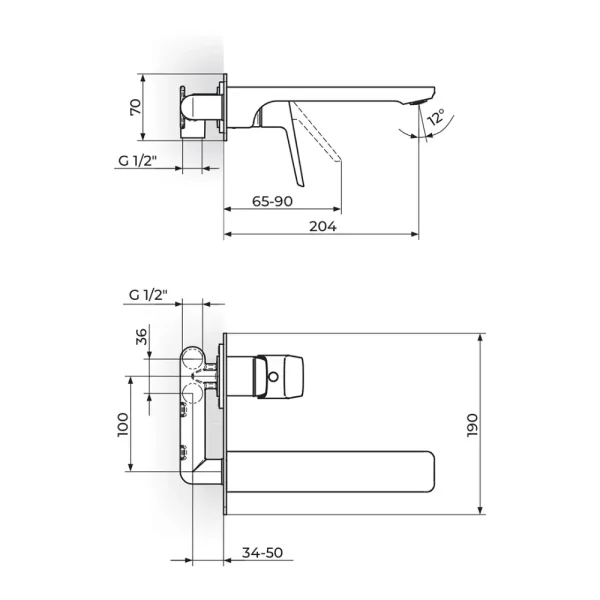 Uzidna baterija za lavabo 131401B - Slika 2