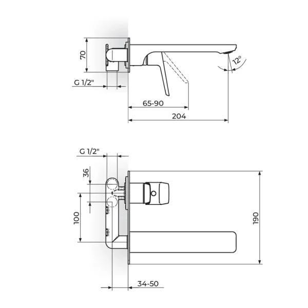 Uzidna baterija za lavabo - FULL BLACK  131401BB - Slika 2