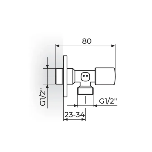 Ugaoni ventil 1/2" x 1/2" - STOLZ  1611212 - Slika 2