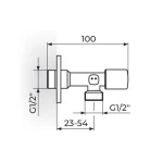 Ugaoni ventil 1/2" x 1/2" - STOLZ - duži KUTIJA  161L1212 - Slika 2