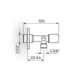 Ugaoni ventil 1/2" x 3/8" - STOLZ - duži KUTIJA  161L1238 - Slika 2