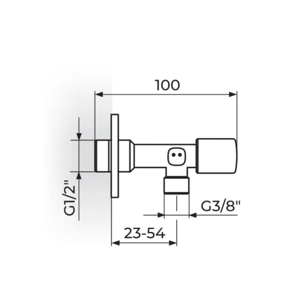 Ugaoni ventil 1/2" x 3/8" - STOLZ - duži KUTIJA  161L1238 - Slika 2