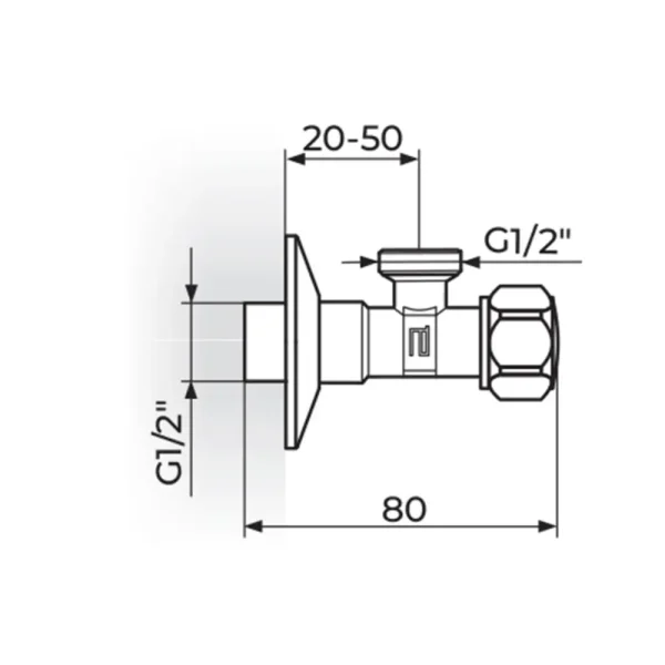 Ugaoni ventil 1/2" x 1/2" - STOLZ - NOVI TIP  1661212 - Slika 2