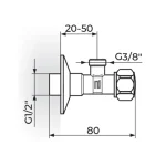 Ugaoni ventil 1/2" x 3/8" - STOLZ - NOVI TIP  1661238 - Slika 2