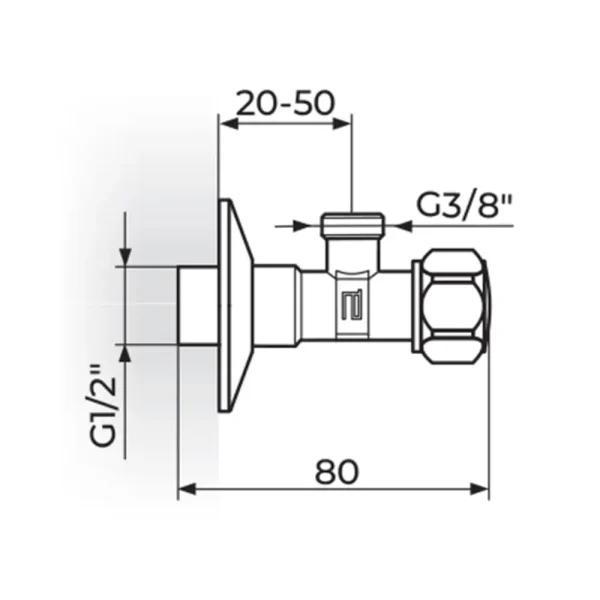 Ugaoni ventil 1/2" x 3/8" - STOLZ - NOVI TIP  1661238 - Slika 2