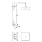 Termostatska baterija sa usponskim tušem 250x250mm i izlivom 1T37352 - Slika 2