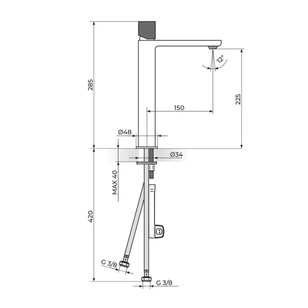 Baterija za lavabo L  230109BG - Slika 2