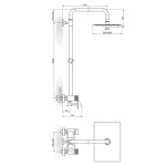 Baterija za tuš kadu sa usponskim tušem 200x300mm 237251 - Slika 2