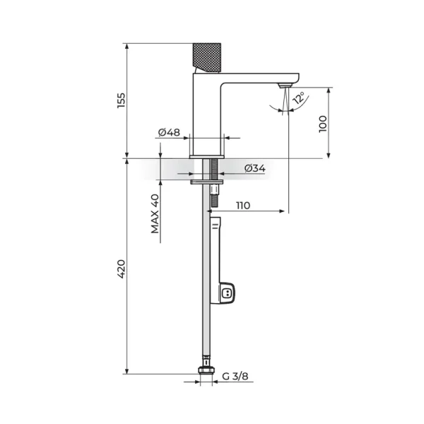 Baterija za lavabo - hladna voda  254101BG - Slika 2