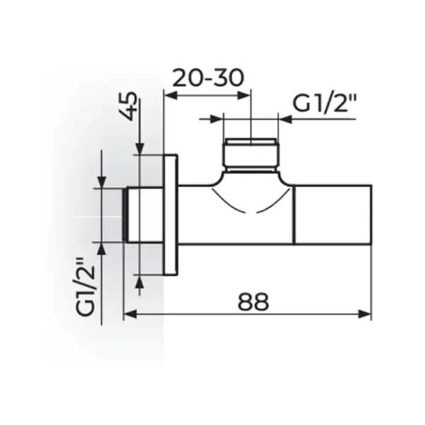 Ugaoni ventil 1/2" x 1/2" - S.2  261212 - Slika 2