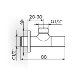 Ugaoni ventil 1/2" x 1/2" - S.2 - BLACK   261212B - Slika 2