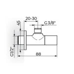 Ugaoni ventil 1/2" x 3/8" - S.2  261238 - Slika 2