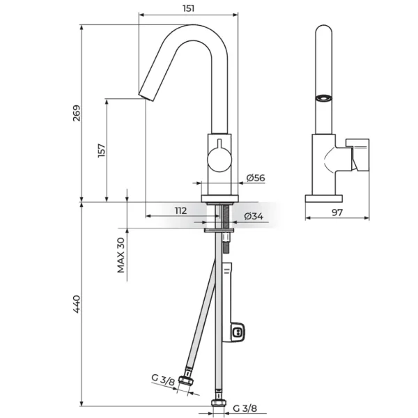 Baterija za lavabo 330201 - Slika 2