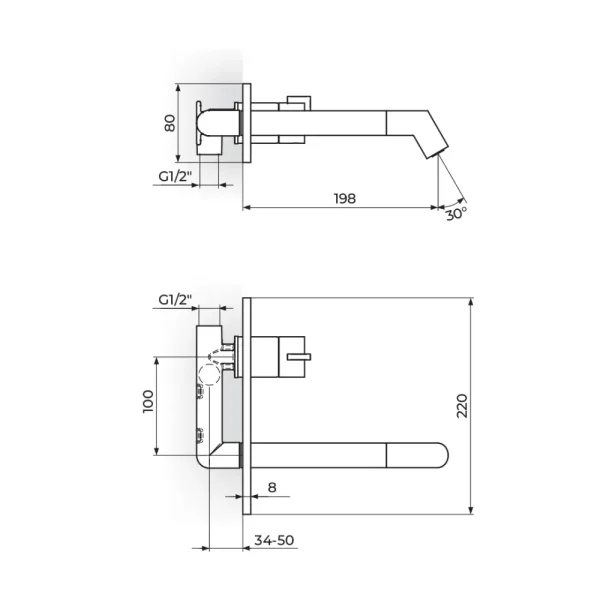 Uzidna baterija za lavabo  331401 - Slika 2