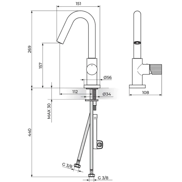 Baterija za lavabo 430201 - Slika 2